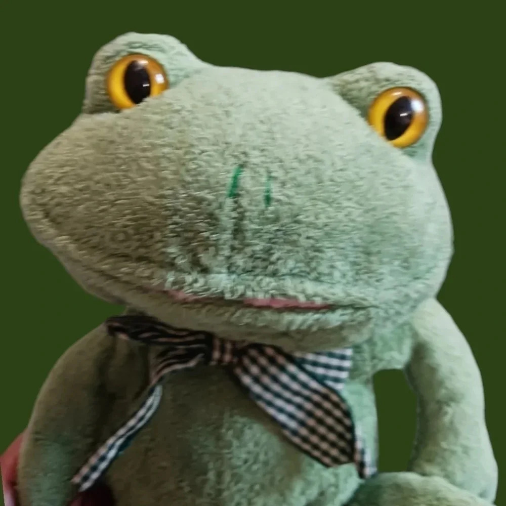 Animal alley frog seated ginham bow "7" - Picture 3 of 5